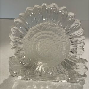 Heavy Glass Sunflower Tea light Candleholder PartyLite